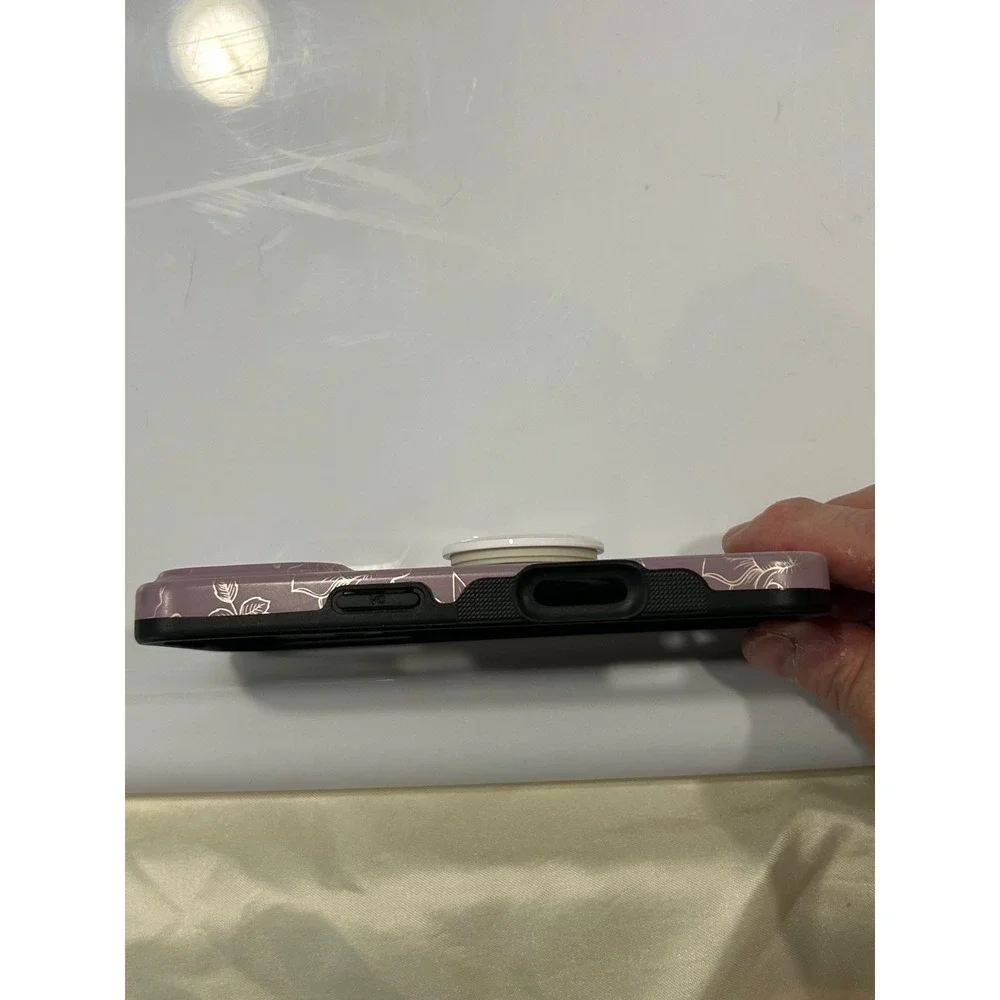 Velvet Caviar iPhone 14 Pro MagSafe Mauve Floral Case + Glitter Phone Grip